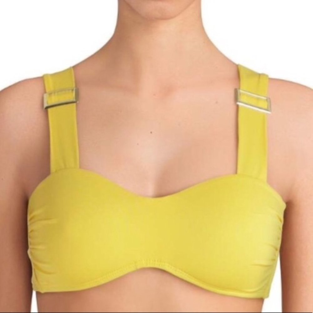 Cremieux Solid Sunshine Wide Strap Bandeau Bikini